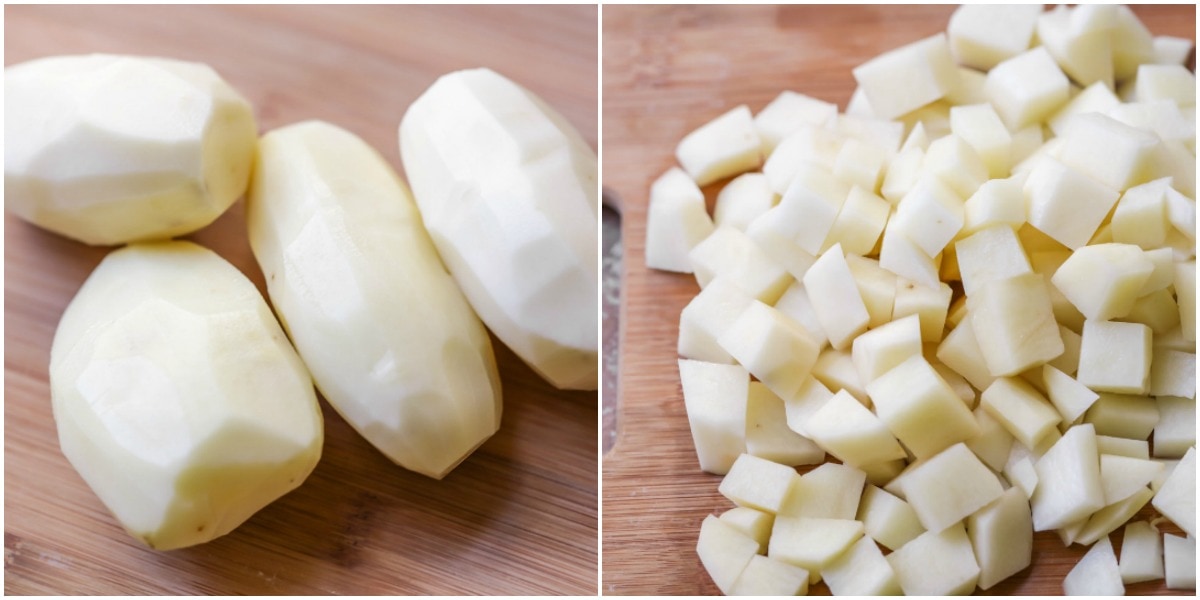 如何做早餐土豆-处理土豆丁的图片